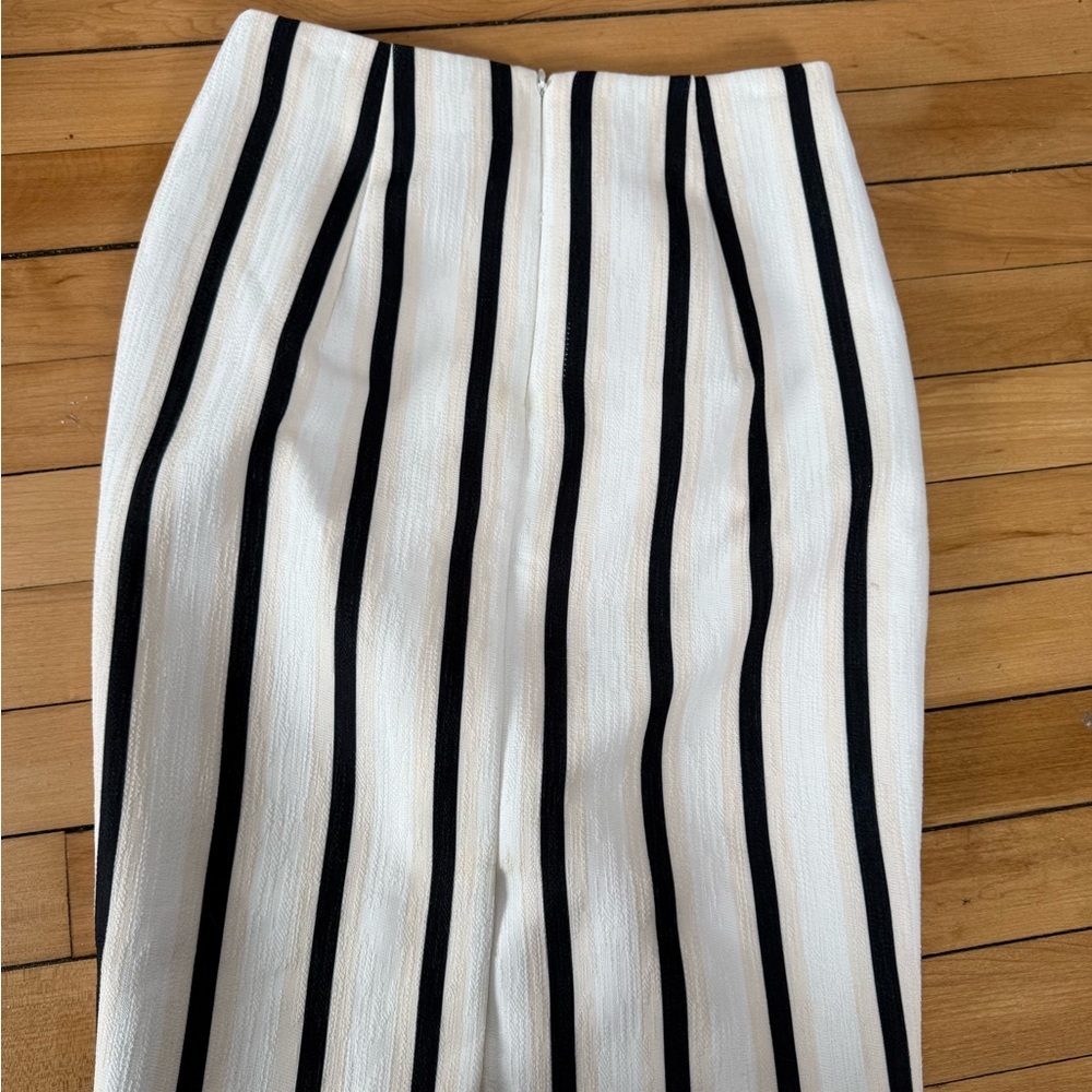 O'2nd asymmetrical black and white striped pencil skirt‎ office attire work wear - Picture 7 of 7